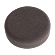 The circular Buffing & Polishing Foam Head Hook-and-Loop Ø150 x 50mm Black/Soft - PTCCHV150P by Sealey features a dark grey premium foam pad with a smooth, slightly textured surface against a transparent background, making it ideal for buffing and polishing.