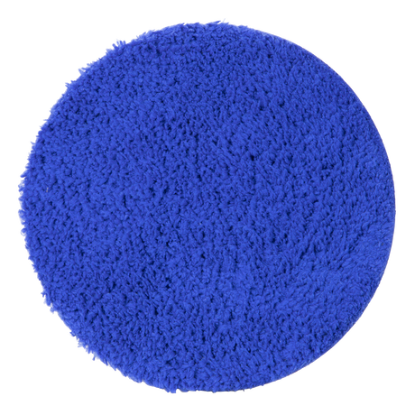 A Sealey Terry Bonnet Pad Ø150mm in blue, designed for easy maintenance and washable for convenience.