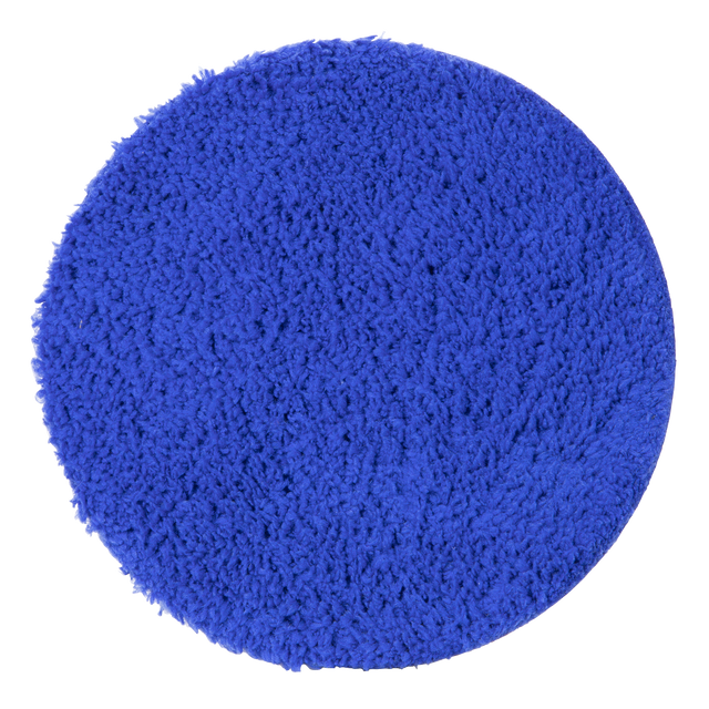 A Sealey Terry Bonnet Pad Ø150mm in blue, designed for easy maintenance and washable for convenience.