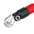 Close-up of a Sealey Hook (Male Thread) with a latch on the end of a red and black handle, Model No. RE97XM02.H-M.