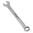 A shiny Sealey combination spanner, labeled with the number S01020, featuring an open end on one side and a ring end on the other, made from durable Chrome Vanadium steel.