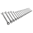 Combination Ratchet Spanner Set 17pc Metric - S01156 - Farming Parts