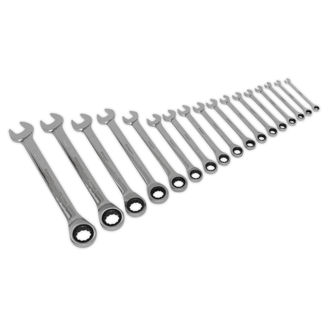 Combination Ratchet Spanner Set 17pc Metric - S01156 - Farming Parts
