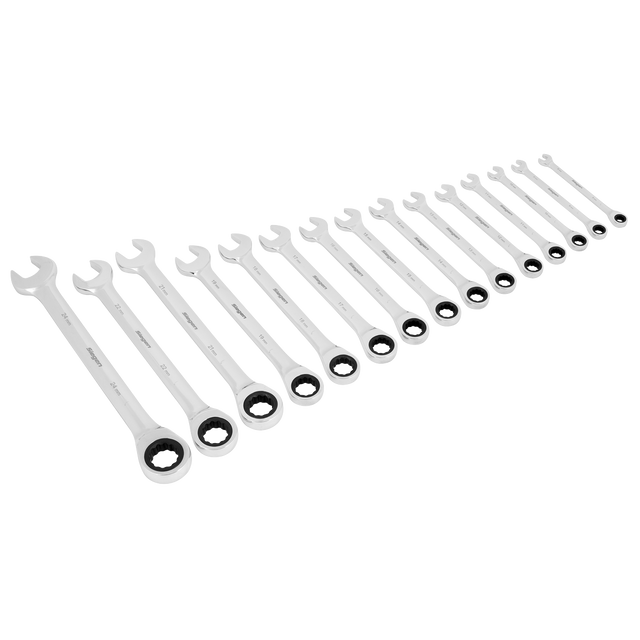 Combination Ratchet Spanner Set 15pc Metric - S01247 - Farming Parts