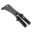 The Sealey Riveter Hand - S0469 is a handheld rivet gun that features heavy-duty jaws, a lever, and a spring-loaded handle, all with a sleek black and metallic finish.