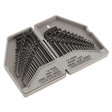 The Sealey Hex Key Set S0484 includes 30 pieces featuring long and short arm keys, both in metric and imperial sizes, crafted from durable chrome vanadium steel. The set comes in a grey plastic case.