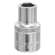 A high-quality Sealey WallDrive® Socket 10mm 1/2"Sq Drive (S0648), featuring a chrome finish, crafted from durable chrome vanadium steel and marked with the Siegen brand.