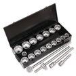 Socket Set 21pc 1"Sq Drive 6pt WallDrive® Metric - S0768 - Farming Parts
