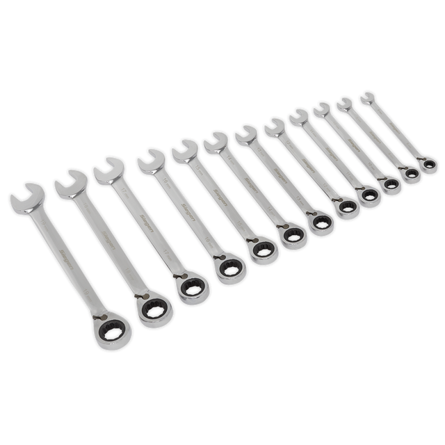 Reversible Ratchet Combination Spanner Set 12pc Metric - S0840 - Farming Parts