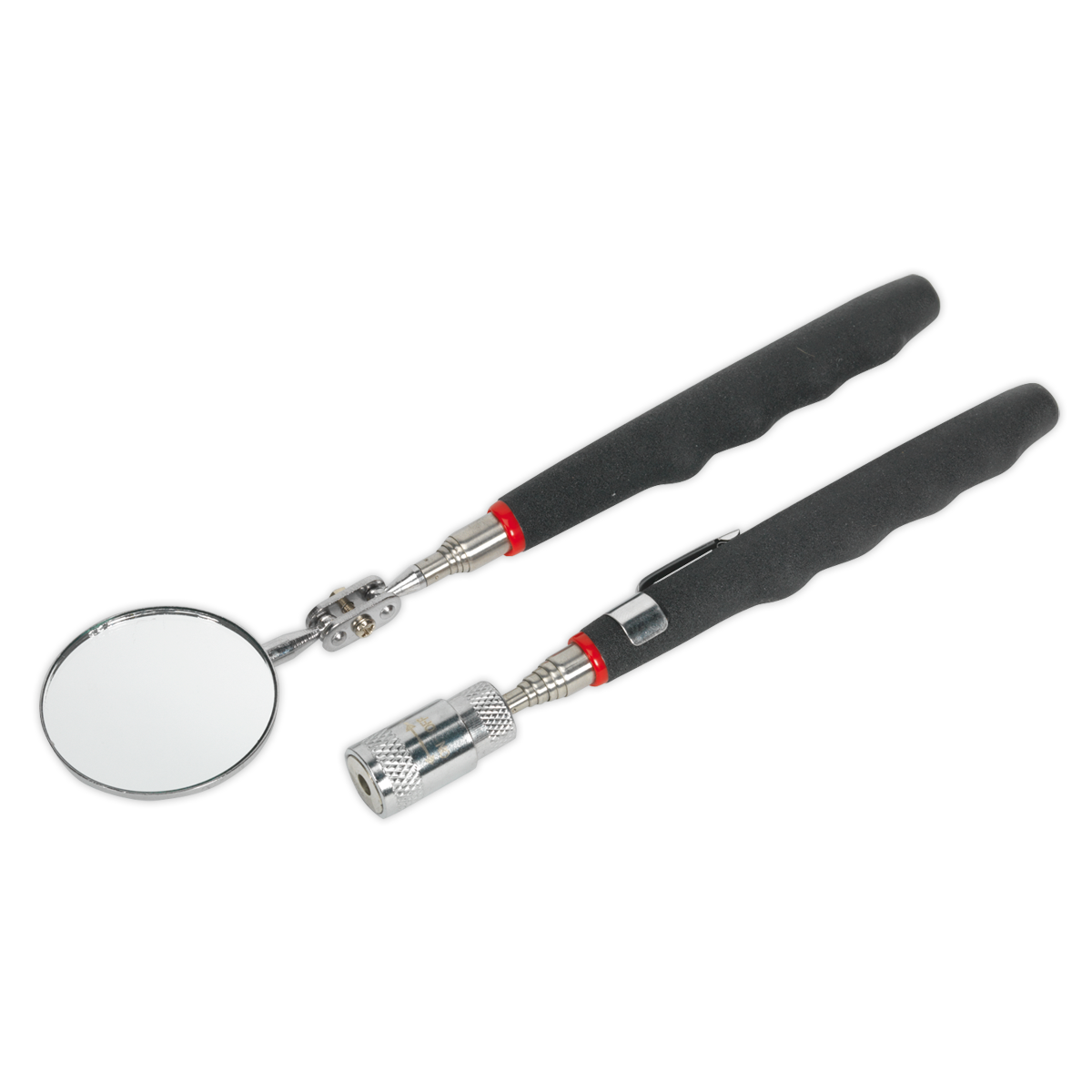 Telescopic Magnetic LED Pick-Up Tool & Inspection Mirror Set 2pc - S0941 - Farming Parts
