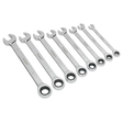 Combination Ratchet Spanner Set 8pc Imperial - S0984 - Farming Parts