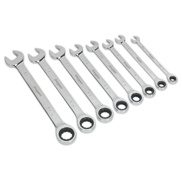 Combination Ratchet Spanner Set 8pc Imperial - S0984 - Farming Parts