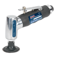 Image of a Sealey Air Angle Sander Ø50mm - SA19/S, showcasing its metallic body, black grip handle, powerful 20,000rpm motor, safety release trigger for secure operation, and top-mounted control lever.