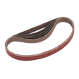 A looped sanding belt from Sealey, specifically the Sanding Belt 20 x 520mm 120 Grit Pack of 5 - SA355/B120G, lies flat against a white background.
