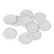 A stack of Ø75mm 60-grit round, white, textured sanding discs from Sealey (Pack of 10 - SA722D60G) on a white background.