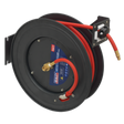 Retractable Air Hose Steel Reel 20m Ø10mm ID Rubber Hose - SA85 - Farming Parts