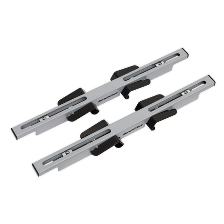 The Benchclaw® Mitre Saw Workbench Clamp - SBC01 by Sealey is a versatile tool designed to securely attach your mitre saw to your workbench, providing an additional layer of stability and precision for various carpentry and woodworking tasks.
