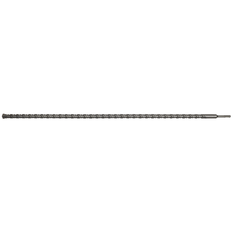 A long, straight, silver-colored Sealey SDS Plus Drill Bit Ø25 x 1000mm (SDS25X1000) with a spiral groove pattern.