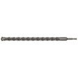 A long, metal SDS Plus Drill Bit Ø25 x 450mm - SDS25X450 by Sealey features a spiral design and a flat cutting tip, crafted from superior quality, fully hardened steel.