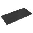 The Sealey Easy Peel Shadow Foam® Black/Black 1200 x 550 x 50mm - SF50BK, a rectangular black rubber mat with a textured surface, is lying flat against a white background and is ideal for use as tool tray inserts.