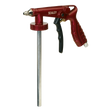 The Sealey Underbody Coating Gun Air Operated - SG14 features a red design, a metal tube, and a black handle grip. It's specifically designed for cleaning or spraying applications and is ideal for wax spraying nozzle jobs or use as an automotive coating gun.
