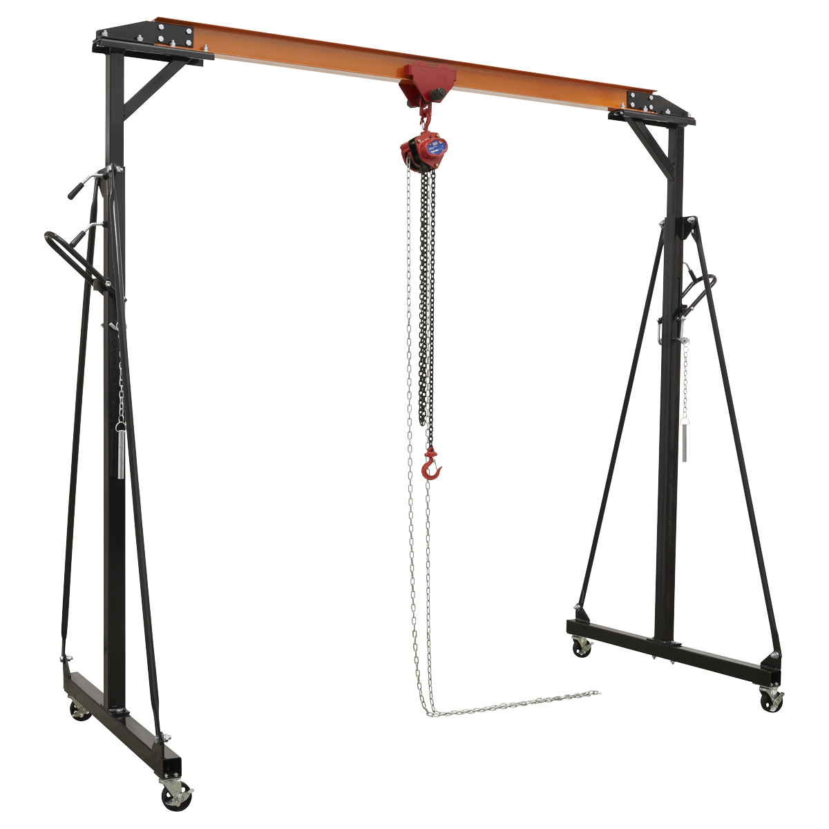 Portable Lifting Gantry Crane Adjustable 0.5 Tonne & Hoist Combo - SG500KIT - Farming Parts