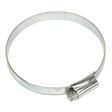 The Sealey Hose Clip Zinc Plated Ø70-89mm Pack of 10 - SHC4 is a zinc-plated, circular metal hose clamp that features a worm drive mechanism and complies with DIN 3017 standards for easy tightening.