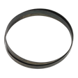 A detailed image of the Sealey Bandsaw Blade 2105 x 20 x 0.9mm 18tpi - SM354B18 viewed from an elevated angle, isolated against a white background.