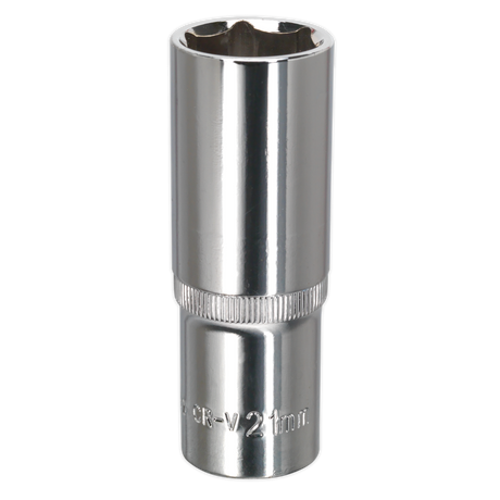 WallDrive® Socket 21mm Deep 1/2"Sq Drive Fully Polished - SP1221D - Farming Parts