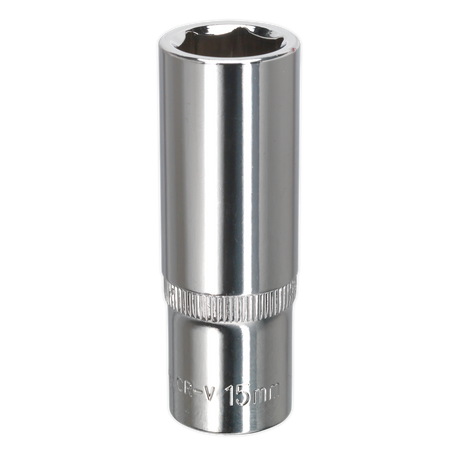 WallDrive® Socket 15mm Deep 3/8"Sq Drive Fully Polished - SP3815D - Farming Parts