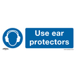 Mandatory Safety Sign - Use Ear Protectors - Rigid Plastic - Pack of 10 - SS10P10 - Farming Parts