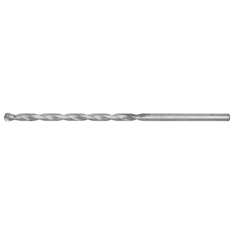 The Sealey Straight Shank Rotary Impact Drill Bit Ø11 x 300mm - SS11X300, featuring a twisted fluted design and pointed tip suitable for general-purpose drilling into masonry materials, is displayed on a white background.
