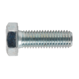A side view of the Sealey HT Setscrew M12 x 35mm 8.8 Zinc Pack of 25 (SS1235), highlighting its impressive high tensile strength and hexagonal head, fully threaded and zinc-plated.