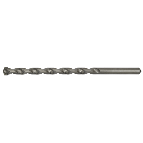 A close-up image of the Sealey Straight Shank Rotary Impact Drill Bit Ø12 x 200mm - SS12x200, featuring a straight shank and a spiral flute design, ideal for general-purpose drilling.