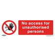 Prohibition Safety Sign - No Access - Self-Adhesive Vinyl - SS17V1 - Farming Parts