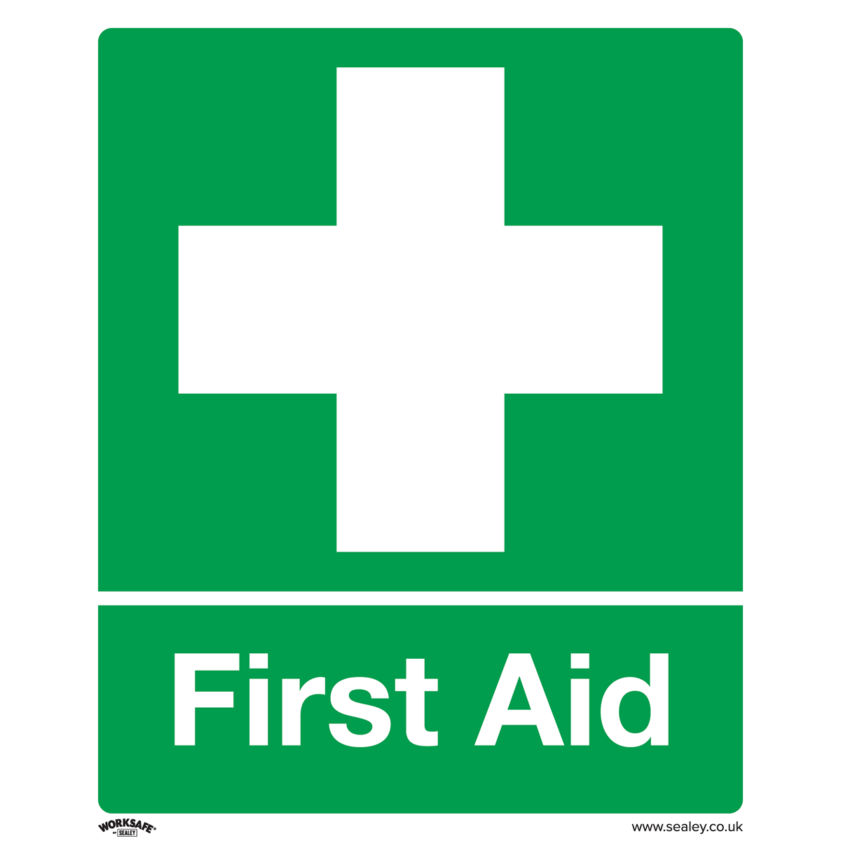 Safety Sign - First Aid - Self-Adhesive Vinyl - Pack of 10 - SS26V10 - Farming Parts