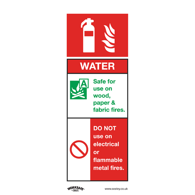 Safe Conditions Safety Sign - Water Fire Extinguisher - Rigid Plastic - Pack of 10 - SS27P10 - Farming Parts