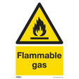 Warning Safety Sign - Flammable Gas - Rigid Plastic - SS59P1 - Farming Parts