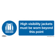 Mandatory Safety Sign - High Visibility Jackets Must Be Worn Beyond This Point - Rigid Plastic - Pack of 10 - SS9P10 - Farming Parts