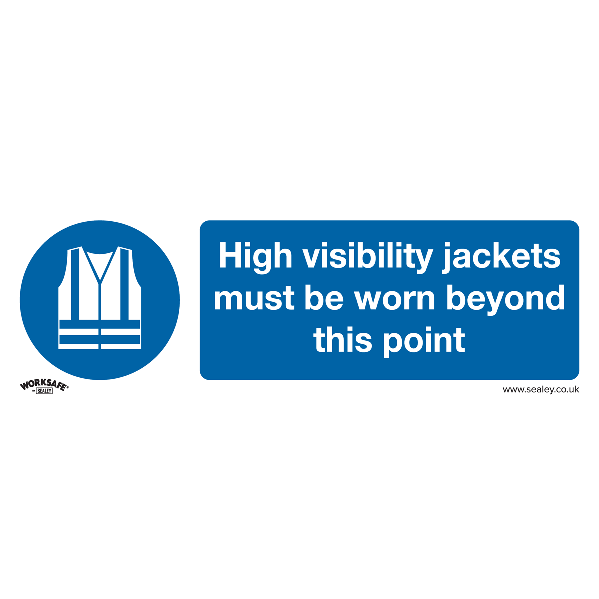 Mandatory Safety Sign - High Visibility Jackets Must Be Worn Beyond This Point - Rigid Plastic - Pack of 10 - SS9P10 - Farming Parts