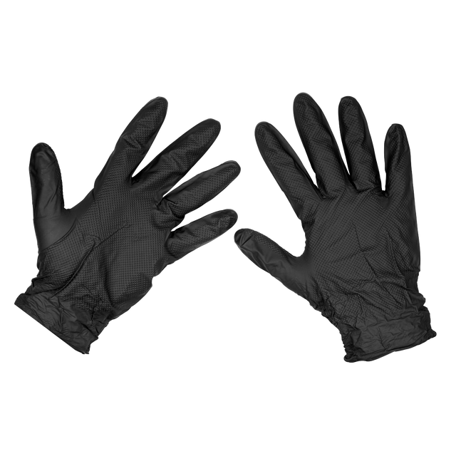 Black Diamond Grip Extra-Thick Nitrile Powder-Free Gloves Large - Pack of 50 - SSP57L - Farming Parts