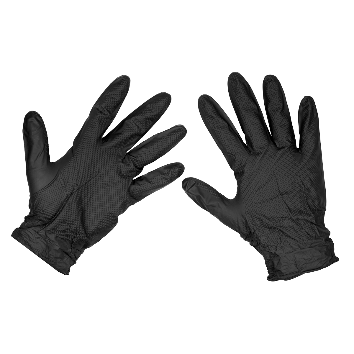 Black Diamond Grip Extra-Thick Nitrile Powder-Free Gloves Large - Pack of 50 - SSP57L - Farming Parts