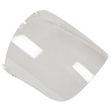 A clear, curved plastic face shield, Replacement Visor for SSP78.V2 - SSP78.V2R by Sealey, with attachment points along the top edge. The full face shield is shown against a white background, highlighting its transparency and smooth surface.