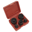 Impact Hub Socket & Socket Bit Set 5pc 12-Point 1/2"Sq Drive - SX053 - Farming Parts