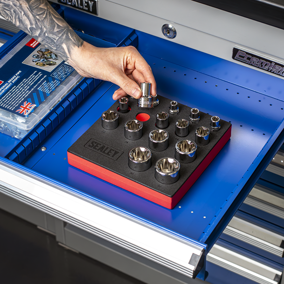 TRX-P* EPR Socket Set 1/4", 3/8" & 1/2"Sq Drive 16pc - SE-SX096