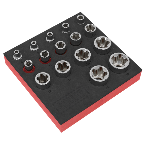 TRX-P* EPR Socket Set 1/4", 3/8" & 1/2"Sq Drive 16pc - SE-SX096