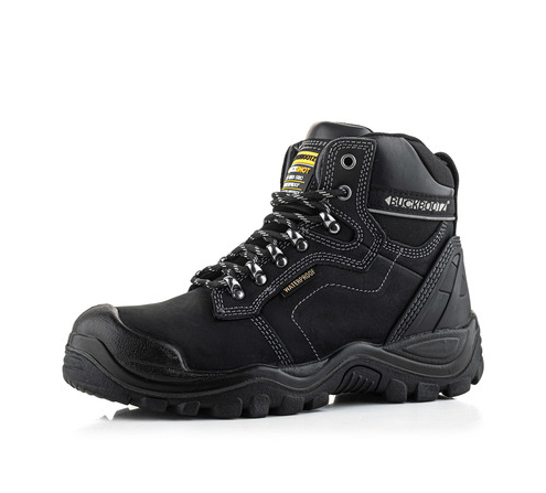 *STOCK CLEARANCE* - UK Size 12 & 13 - Buckler Buckshot Safety Boots – Black Waterproof Steel Toe Work Boots | BSH009BK