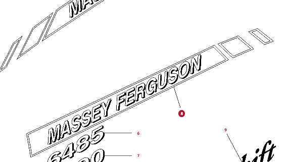 Right Side Decal for Massey Ferguson 6485–7495 – OEM Quality – AG-4273501M1