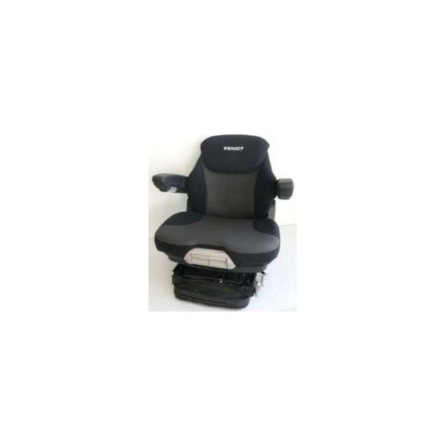 The AGCO Fendt Gen7 Gen6 Gen4 Gen3 seat and armrest cover (model X991450798000) in black and dark grey provides ergonomic support for vehicle use, enhancing comfort with a specialized Fendt tractor seat cover.