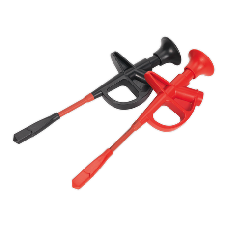 Two Automotive Wire Piercing Test Lead Probes 0-50V - TA114 by Sealey, one black and one red, designed for easy automotive use.